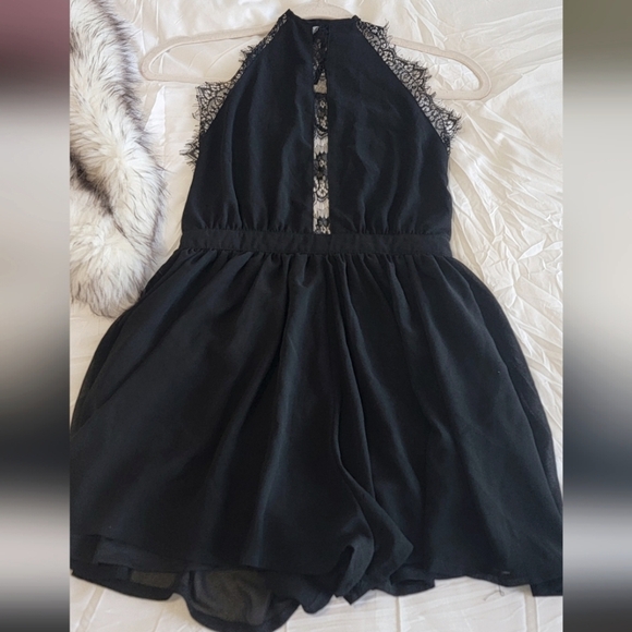 L'atiste By Amy - Black Lace Romper - Size Small - Picture 2 of 7
